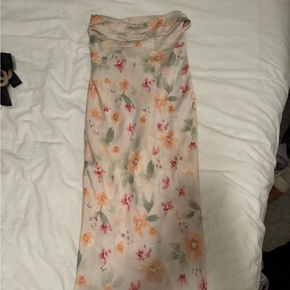 Floral Print Women's Strapless Dress